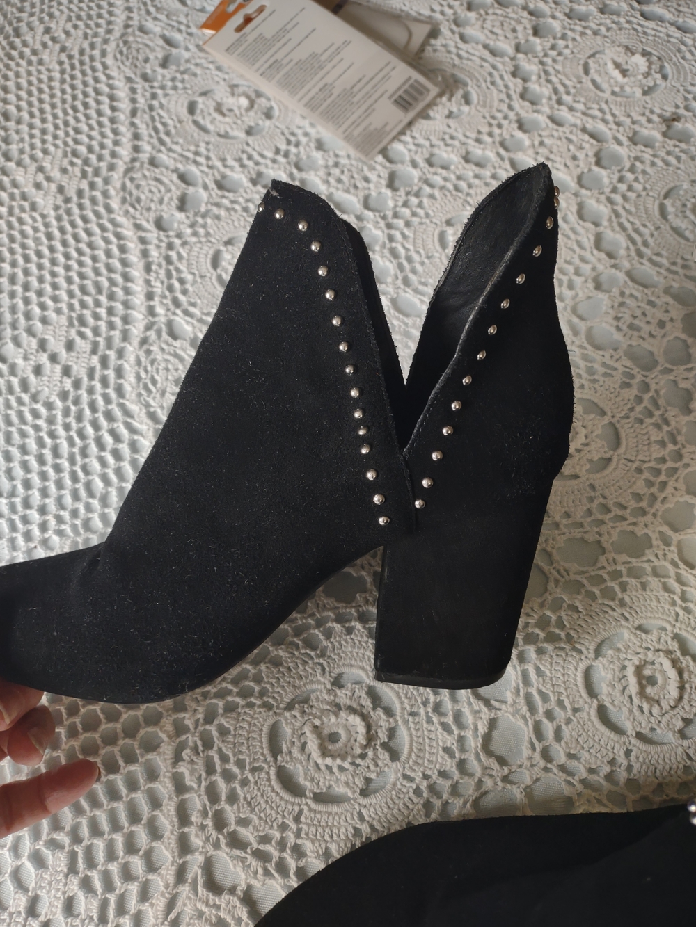 Steve Madden Black Suede Studded Ankle Booties